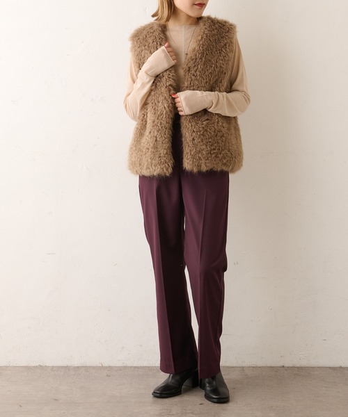 Omekashi（オメカシ）の「センタープレスセミフレアパンツ（その他パンツ・レディース・ブルー/ボルドー/ブラック・36/38）」の17枚目の写真