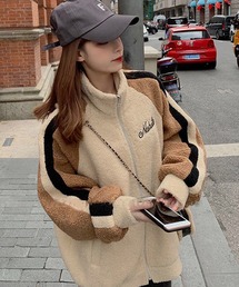 DEVICE（デバイス）の「ジャージデザイン フリース ボアジャケット もこもこ アウター ブルゾン（ブルゾン）」