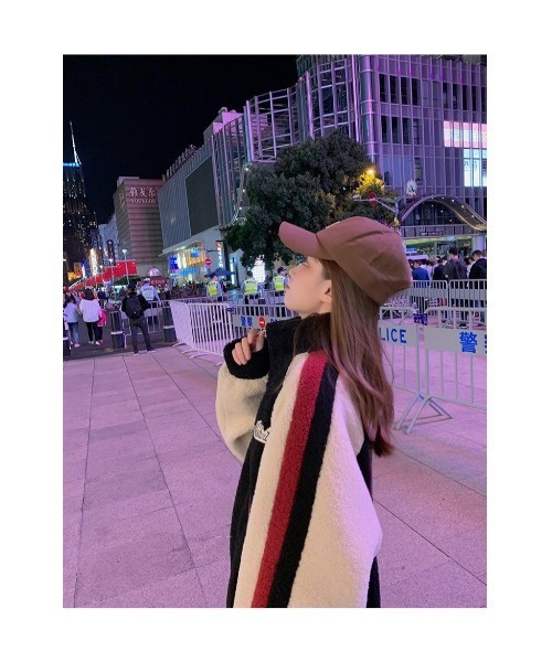 DEVICE(デバイス)の「ジャージデザイン フリース ボアジャケット もこもこ アウター ブルゾン(ブルゾン・レディース・ブラック/ベージュ・FREE)」の7枚目の写真