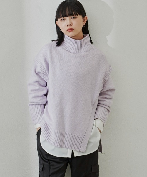 Aunt Marie's（アントマリーズ）の「ショルダータックカラータートルニット（ニット/セーター・レディース・ホワイト/ライトブルー/パープル/グリーン・FREE）」の18枚目の写真