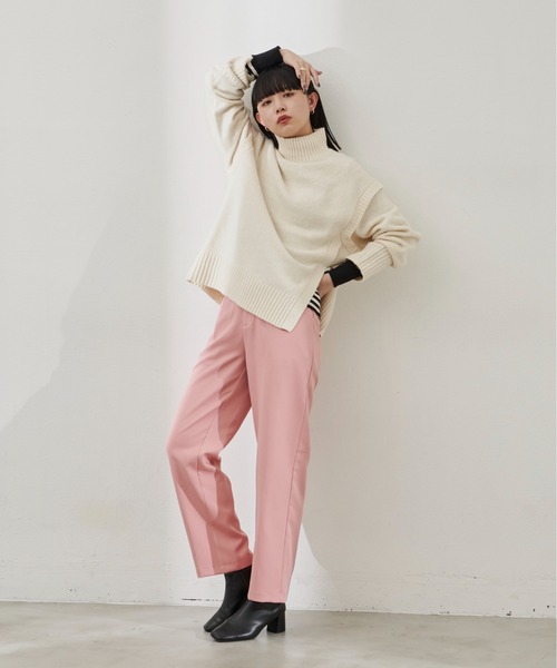 Aunt Marie's（アントマリーズ）の「ショルダータックカラータートルニット（ニット/セーター・レディース・ホワイト/ライトブルー/パープル/グリーン・FREE）」の11枚目の写真