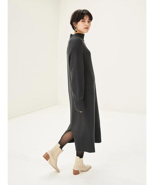 YECCA VECCA(イェッカヴェッカ)の「・バックスリットニットワンピース*(ワンピース・レディース・アイボリー/グリーン/チャコールグレー・FREE)」の7枚目の写真