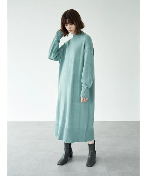 YECCA VECCA(イェッカヴェッカ)の「・バックスリットニットワンピース*(ワンピース・レディース・アイボリー/グリーン/チャコールグレー・FREE)」の8枚目の写真