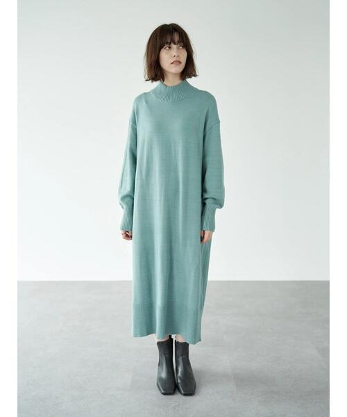 YECCA VECCA(イェッカヴェッカ)の「・バックスリットニットワンピース*(ワンピース・レディース・アイボリー/グリーン/チャコールグレー・FREE)」の9枚目の写真