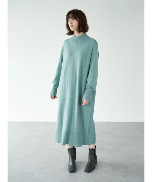 YECCA VECCA(イェッカヴェッカ)の「・バックスリットニットワンピース*(ワンピース・レディース・アイボリー/グリーン/チャコールグレー・FREE)」の10枚目の写真