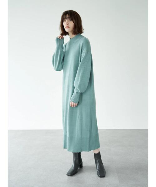 YECCA VECCA(イェッカヴェッカ)の「・バックスリットニットワンピース*(ワンピース・レディース・アイボリー/グリーン/チャコールグレー・FREE)」の14枚目の写真