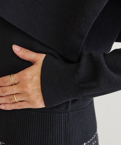 BONbazaar（ボンバザール）の「ケープロングニット（ニット/セーター・レディース・グリーン/モカ/ブラック/オフホワイト・FREE）」の10枚目の写真