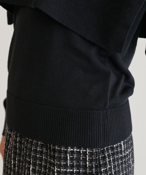 BONbazaar（ボンバザール）の「ケープロングニット（ニット/セーター・レディース・グリーン/モカ/ブラック/オフホワイト・FREE）」の11枚目の写真