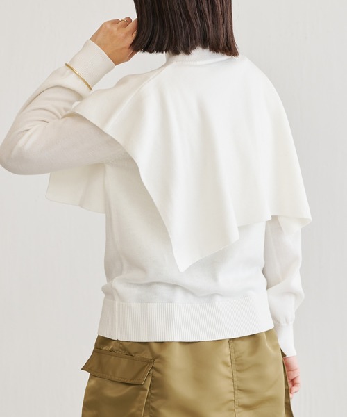 BONbazaar（ボンバザール）の「ケープロングニット（ニット/セーター・レディース・グリーン/モカ/ブラック/オフホワイト・FREE）」の17枚目の写真