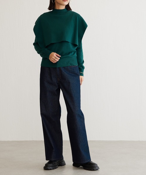 BONbazaar（ボンバザール）の「ケープロングニット（ニット/セーター・レディース・グリーン/モカ/ブラック/オフホワイト・FREE）」の22枚目の写真