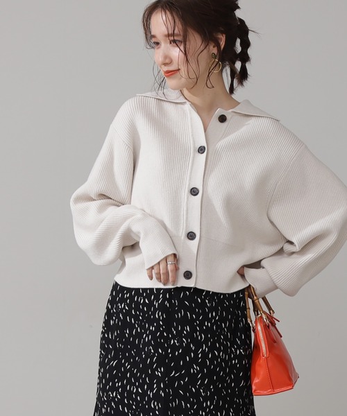 N.（N. Natural Beauty Basic）（エヌエヌナチュラルビューティーベーシック）の「◆襟付ショートカーディガン（カーディガン/ボレロ・レディース・ネイビー/レッド/オフホワイト・MEDIUM）」の2枚目の写真