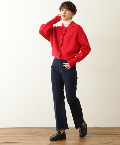 N.（N. Natural Beauty Basic）（エヌエヌナチュラルビューティーベーシック）の「◆襟付ショートカーディガン（カーディガン/ボレロ・レディース・ネイビー/レッド/オフホワイト・MEDIUM）」の13枚目の写真