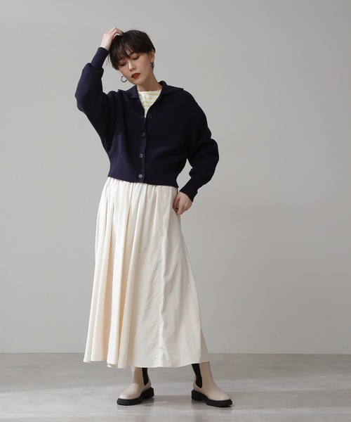 N.（N. Natural Beauty Basic）（エヌエヌナチュラルビューティーベーシック）の「◆襟付ショートカーディガン（カーディガン/ボレロ・レディース・ネイビー/レッド/オフホワイト・MEDIUM）」の11枚目の写真