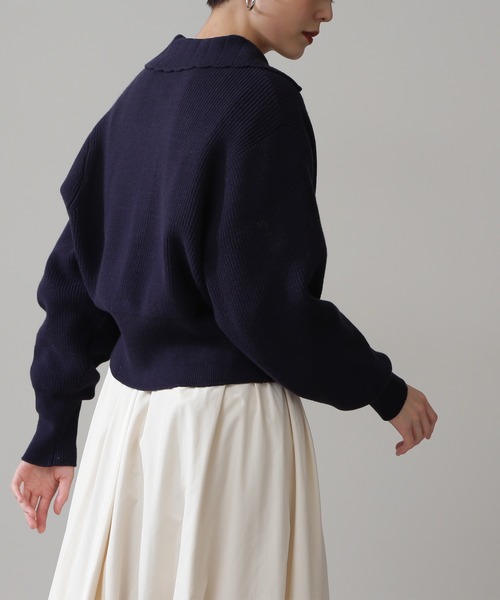 N.（N. Natural Beauty Basic）（エヌエヌナチュラルビューティーベーシック）の「◆襟付ショートカーディガン（カーディガン/ボレロ・レディース・ネイビー/レッド/オフホワイト・MEDIUM）」の17枚目の写真