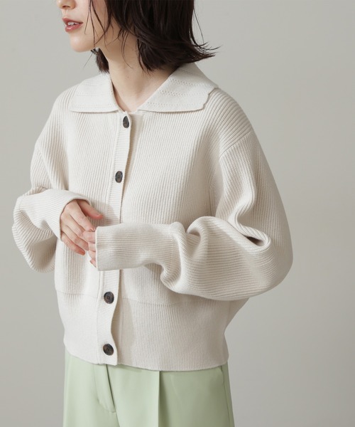 N.（N. Natural Beauty Basic）（エヌエヌナチュラルビューティーベーシック）の「◆襟付ショートカーディガン（カーディガン/ボレロ・レディース・ネイビー/レッド/オフホワイト・MEDIUM）」の21枚目の写真