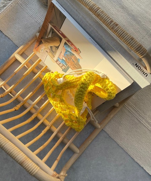 AS KNOW AS plus（アズノゥアズプラス）の「カラフル ミニあみバッグ（ハンドバッグ・レディース・ブラック/ピンク/イエロー/オレンジ/ブルー/グリーン・FREE）」の9枚目の写真