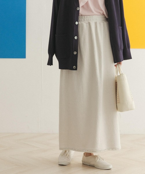 FORK&SPOON（フォークアンドスプーン）の「FORK&SPOON　リサイクルヤーンスウェットスカート（スカート・レディース・チャコールグレー/アイボリー/ブルー系その他・ONE）」の2枚目の写真