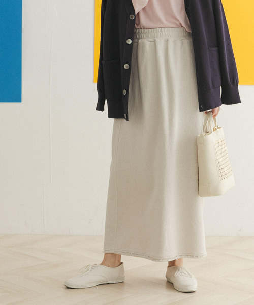 FORK&SPOON（フォークアンドスプーン）の「FORK&SPOON　リサイクルヤーンスウェットスカート（スカート・レディース・チャコールグレー/アイボリー/ブルー系その他・ONE）」の4枚目の写真