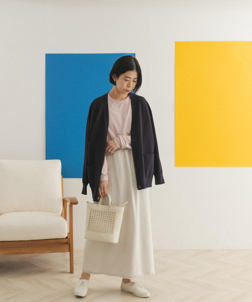 FORK&SPOON（フォークアンドスプーン）の「FORK&SPOON　リサイクルヤーンスウェットスカート（スカート・レディース・チャコールグレー/アイボリー/ブルー系その他・ONE）」の7枚目の写真