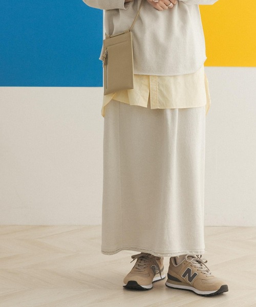 FORK&SPOON（フォークアンドスプーン）の「FORK&SPOON　リサイクルヤーンスウェットスカート（スカート・レディース・チャコールグレー/アイボリー/ブルー系その他・ONE）」の8枚目の写真