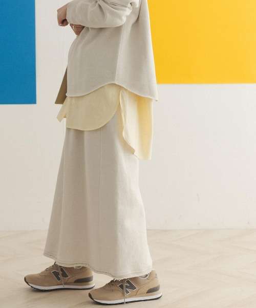 FORK&SPOON（フォークアンドスプーン）の「FORK&SPOON　リサイクルヤーンスウェットスカート（スカート・レディース・チャコールグレー/アイボリー/ブルー系その他・ONE）」の12枚目の写真