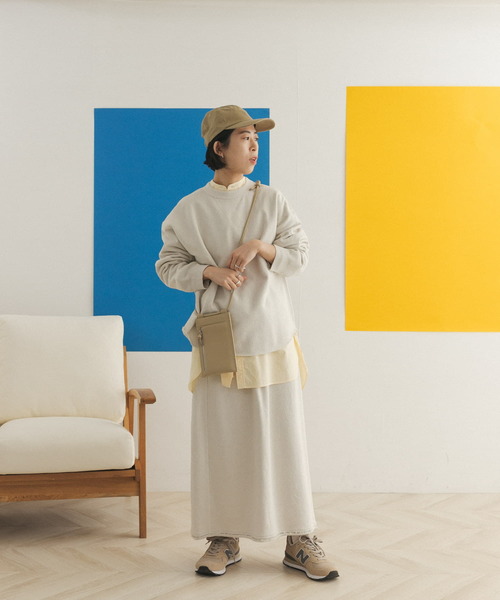 FORK&SPOON（フォークアンドスプーン）の「FORK&SPOON　リサイクルヤーンスウェットスカート（スカート・レディース・チャコールグレー/アイボリー/ブルー系その他・ONE）」の13枚目の写真