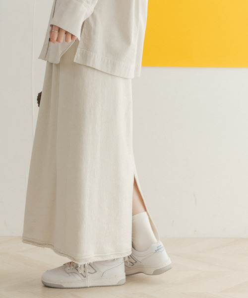 FORK&SPOON（フォークアンドスプーン）の「FORK&SPOON　リサイクルヤーンスウェットスカート（スカート・レディース・チャコールグレー/アイボリー/ブルー系その他・ONE）」の16枚目の写真