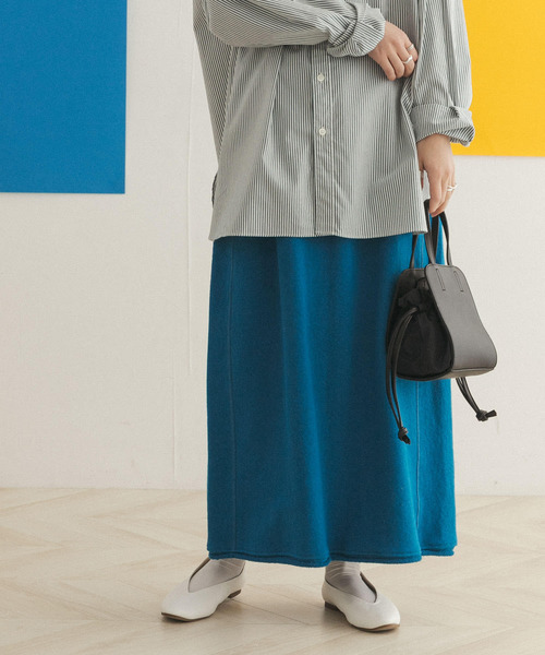 FORK&SPOON（フォークアンドスプーン）の「FORK&SPOON　リサイクルヤーンスウェットスカート（スカート・レディース・チャコールグレー/アイボリー/ブルー系その他・ONE）」の21枚目の写真