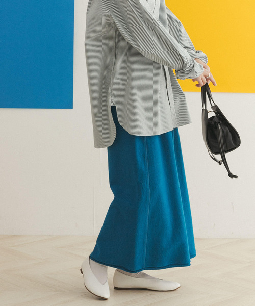 FORK&SPOON（フォークアンドスプーン）の「FORK&SPOON　リサイクルヤーンスウェットスカート（スカート・レディース・チャコールグレー/アイボリー/ブルー系その他・ONE）」の22枚目の写真