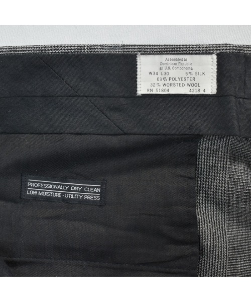 TOWNCRAFT（タウンクラフト）の「【ヴィンテージ古着】70's TOWNCRAFT/タウンクラフト グレンチェック スラックス（スラックス・メンズ・グレー・34inch）」の8枚目の写真