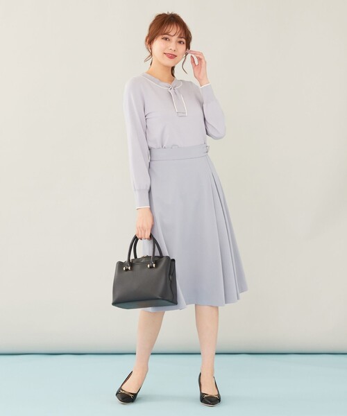 ANY SIS(エニィスィス)の「【洗える】サイドバックルタック スカート(スカート・レディース・ベージュ系/スカイブルー系/ネイビー系・2/3/1)」の5枚目の写真