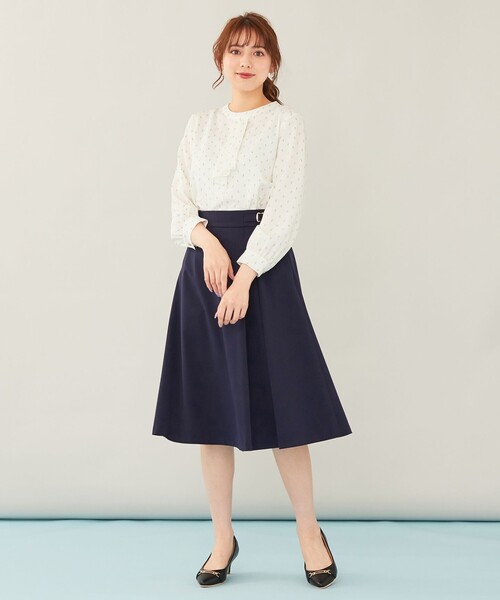 ANY SIS(エニィスィス)の「【洗える】サイドバックルタック スカート(スカート・レディース・ベージュ系/スカイブルー系/ネイビー系・2/3/1)」の7枚目の写真