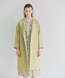 ノーカラーガウンコート　＊◆