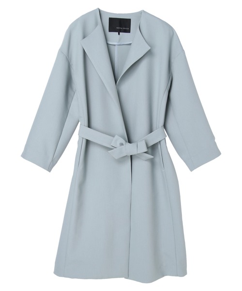 YECCA VECCA(イェッカヴェッカ)の「ノーカラーガウンコート *◆(ノーカラーコート・レディース・ライトグリーン/サックスブルー/ライトベージュ・FREE)」の12枚目の写真