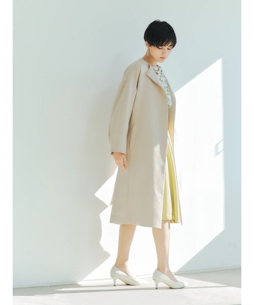 YECCA VECCA(イェッカヴェッカ)の「ノーカラーガウンコート *◆(ノーカラーコート・レディース・ライトグリーン/サックスブルー/ライトベージュ・FREE)」の15枚目の写真