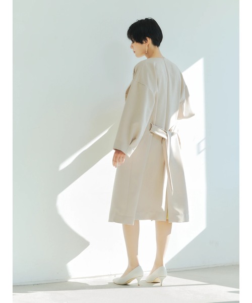 YECCA VECCA(イェッカヴェッカ)の「ノーカラーガウンコート *◆(ノーカラーコート・レディース・ライトグリーン/サックスブルー/ライトベージュ・FREE)」の19枚目の写真