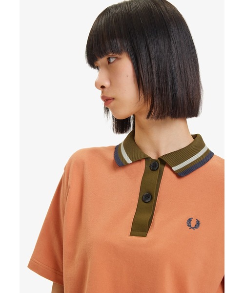 フレッドペリー ポロシャツ M オレンジ FRED PERRY オレンジ ピンク