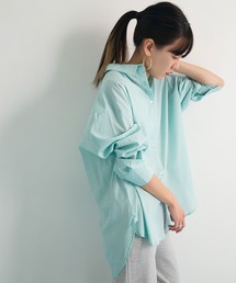 bohmal | ストライプオーバーサイズシャツチュニック(シャツ/ブラウス)