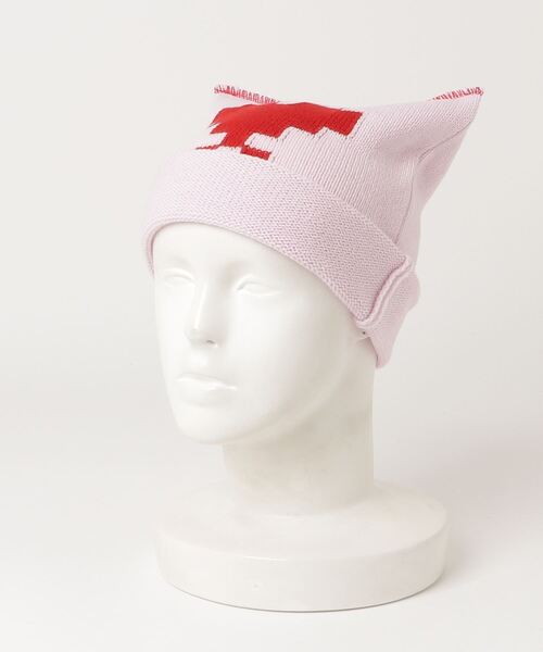 MYne（マイン）の「【MYne】Heart Square Knit Cap（キャップ・メンズ・カーキ/ピンク/ブラック・FREE）」の3枚目の写真