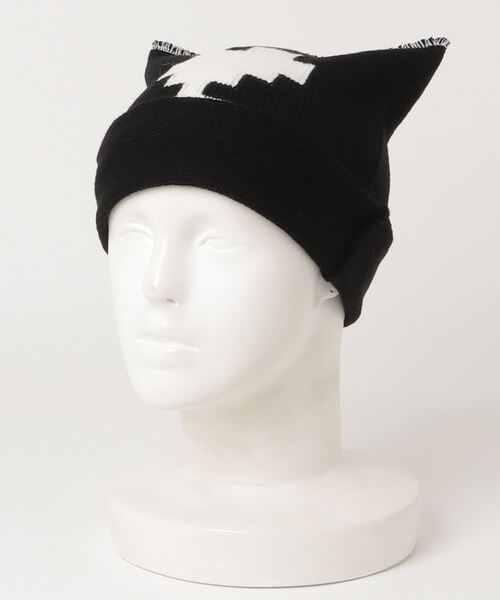 MYne（マイン）の「【MYne】Heart Square Knit Cap（キャップ・メンズ・カーキ/ピンク/ブラック・FREE）」の2枚目の写真