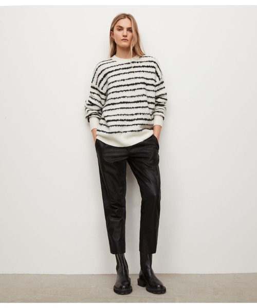 ALLSAINTS（オールセインツ）の「ROSCO JUMPER | ROSCO ニット・セーター（ニット/セーター・レディース・ホワイト×ブラック/ライラック系・XS/M/S）」の4枚目の写真