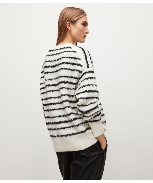 ALLSAINTS（オールセインツ）の「ROSCO JUMPER | ROSCO ニット・セーター（ニット/セーター・レディース・ホワイト×ブラック/ライラック系・XS/M/S）」の3枚目の写真