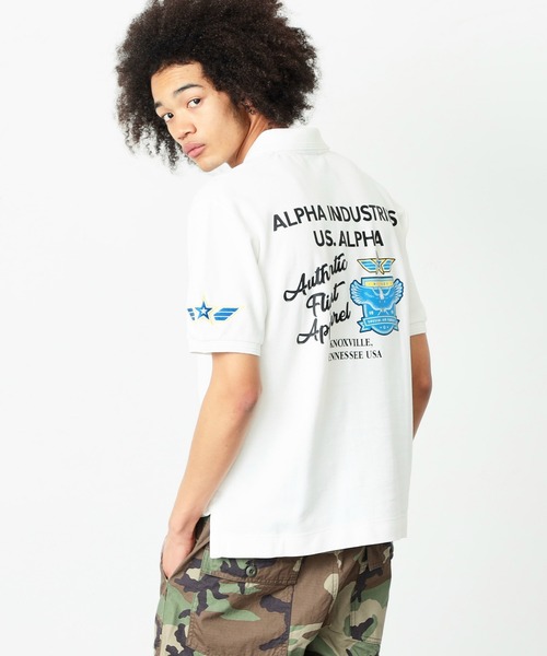 Alpha Industries(アルファインダストリーズ)の「ミリタリープリントポロシャツ(ポロシャツ・メンズ・ホワイト/ブラック/ネイビー・MEDIUM/LARGE/X-LARGE)」の21枚目の写真