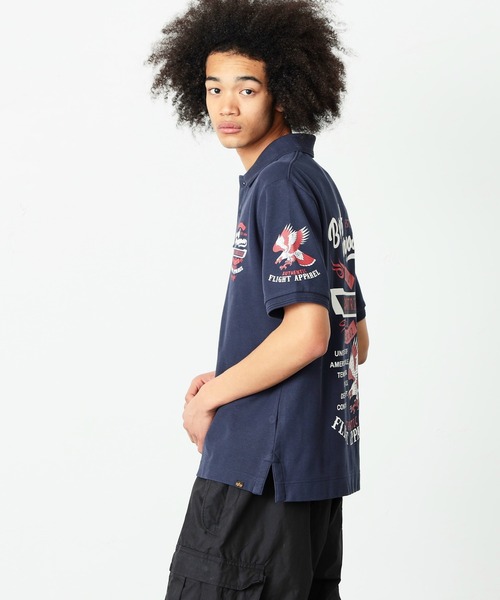 Alpha Industries(アルファインダストリーズ)の「ミリタリープリントポロシャツ(ポロシャツ・メンズ・ホワイト/ブラック/ネイビー・MEDIUM/LARGE/X-LARGE)」の7枚目の写真