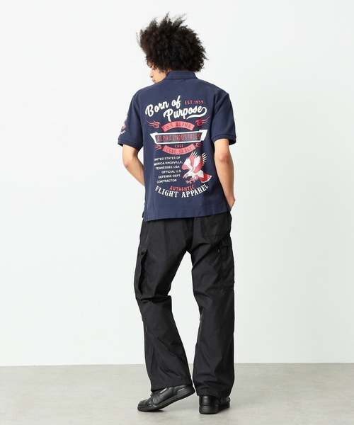 Alpha Industries(アルファインダストリーズ)の「ミリタリープリントポロシャツ(ポロシャツ・メンズ・ホワイト/ブラック/ネイビー・MEDIUM/LARGE/X-LARGE)」の9枚目の写真