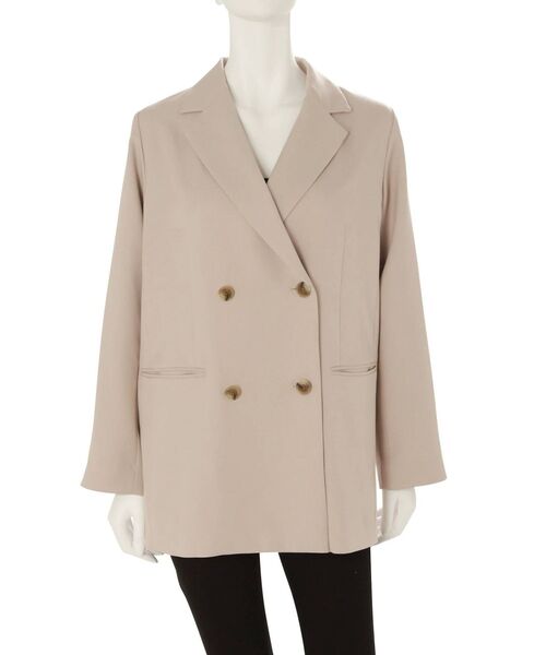 MURUA（ムルーア）の「パウダーツイルダブルオーバージャケット【セットアップ着用可能】（テーラードジャケット・レディース・ブラック/ベージュ/ブラウン/その他1・FREE）」の9枚目の写真