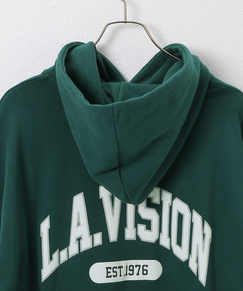 B.C STOCK(ベーセーストック)の「【VISION / ビジョン】別注 BB LOGO SWEAT フーディ(パーカー・メンズ・グリーン/ホワイト系その他/ブラック系その他・MEDIUM/LARGE)」の6枚目の写真