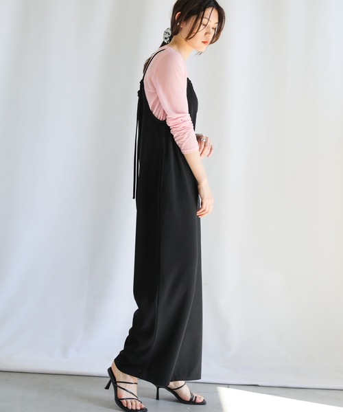 select MOCA(セレクトモカ)の「ホルターネックバックリボンリラックスサロペット(サロペット/オーバーオール・レディース・ブラック/モカ・FREE)」の10枚目の写真
