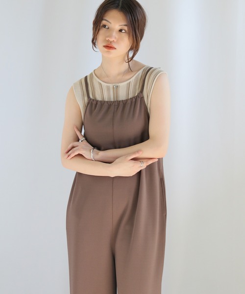 select MOCA(セレクトモカ)の「ホルターネックバックリボンリラックスサロペット(サロペット/オーバーオール・レディース・ブラック/モカ・FREE)」の4枚目の写真