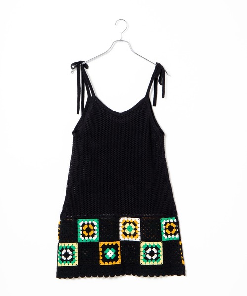 WEGO（ウィゴー）の「WEGO/クロシェニットキャミワンピ（ワンピース・レディース・ブラック・FREE）」の14枚目の写真